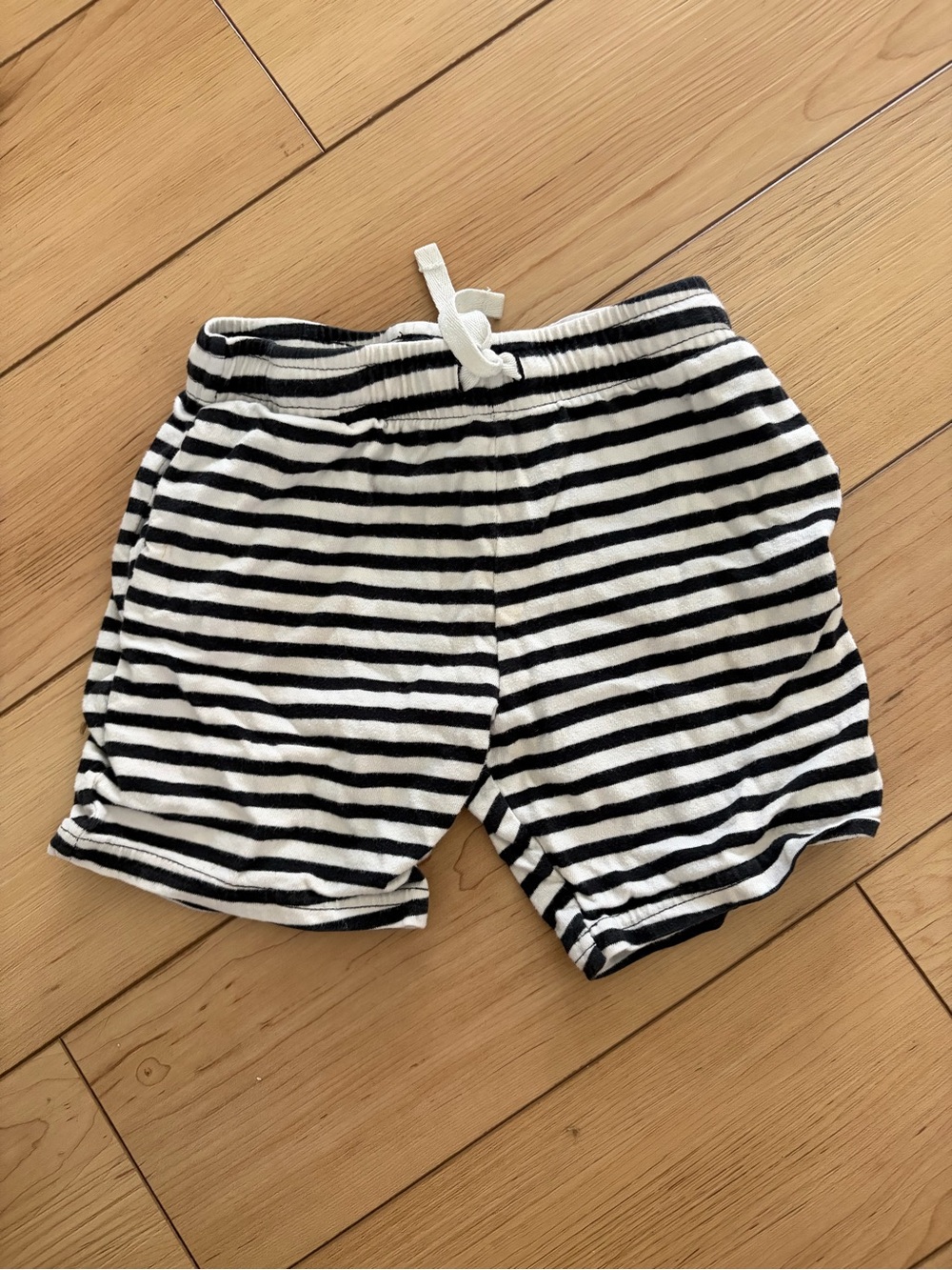 H&M Black and White Striped Drawstring Shorts toddler